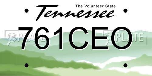 761CEO Tennessee License Plate