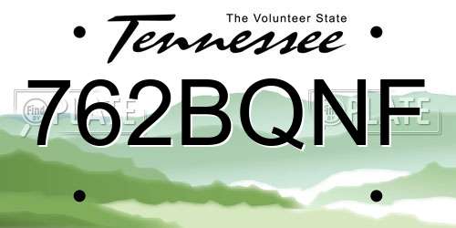 762BQNF Tennessee License Plate