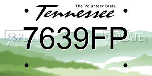 7639FP Tennessee License Plate