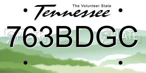 763BDGC Tennessee License Plate