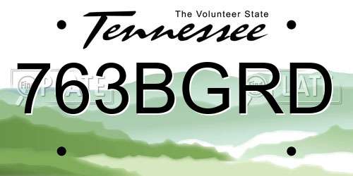763BGRD Tennessee License Plate