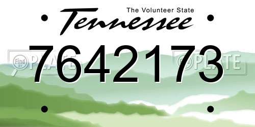 7642173 Tennessee License Plate