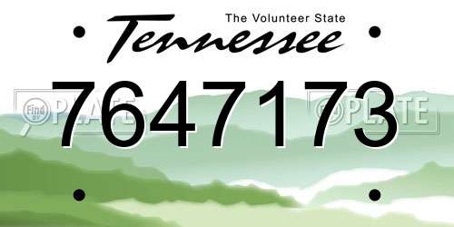7647173 Tennessee License Plate