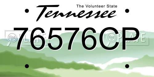 76576CP Tennessee License Plate
