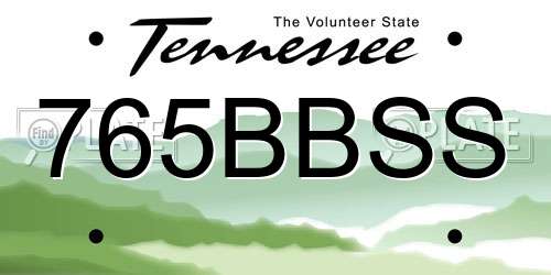 765BBSS Tennessee License Plate