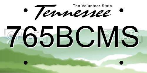 765BCMS Tennessee License Plate