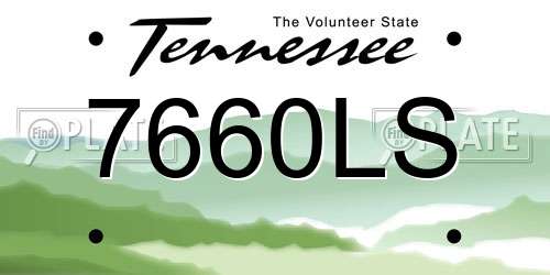 7660LS Tennessee License Plate
