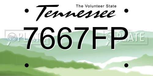 7667FP Tennessee License Plate