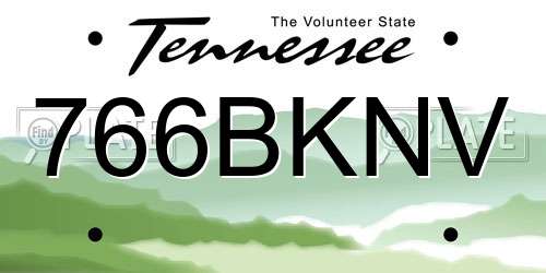766BKNV Tennessee License Plate
