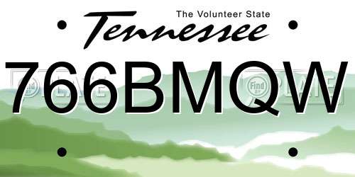 766BMQW Tennessee License Plate