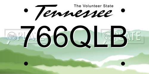 766QLB Tennessee License Plate