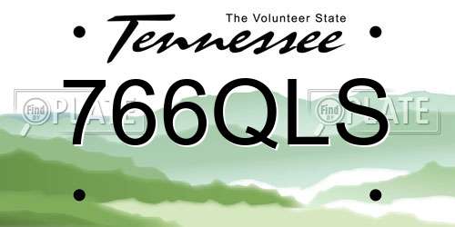 766QLS Tennessee License Plate