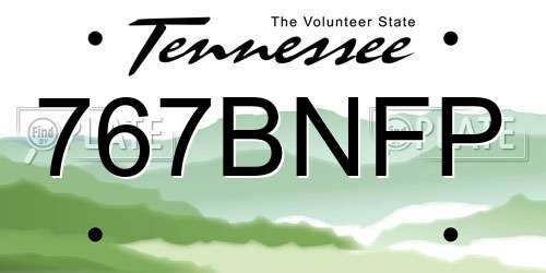 767BNFP Tennessee License Plate
