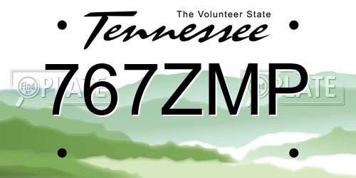 767ZMP Tennessee License Plate