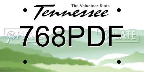 768PDF Tennessee License Plate