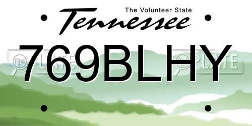 769BLHY Tennessee License Plate