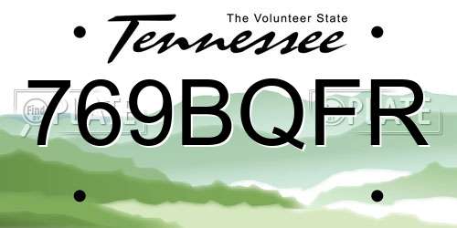 769BQFR Tennessee License Plate