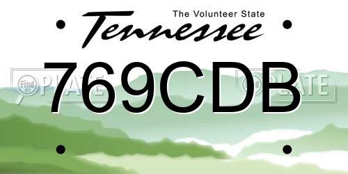 769CDB Tennessee License Plate