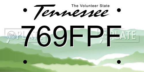 769FPF Tennessee License Plate