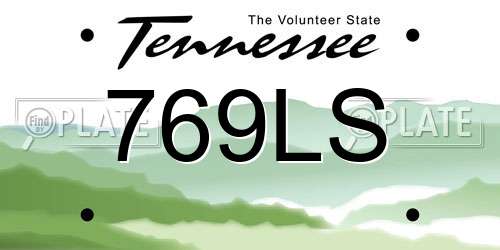 769LS Tennessee License Plate