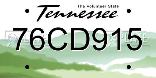 76CD915 Tennessee License Plate