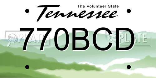 770BCD Tennessee License Plate