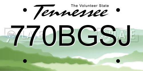 770BGSJ Tennessee License Plate