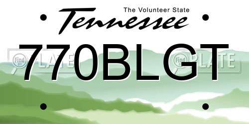 770BLGT Tennessee License Plate