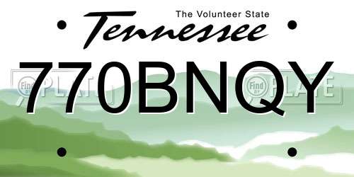 770BNQY Tennessee License Plate