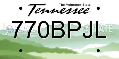 770BPJL Tennessee License Plate