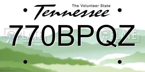 770BPQZ Tennessee License Plate