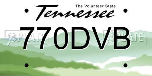 770DVB Tennessee License Plate
