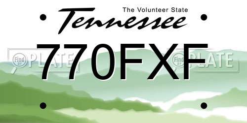 770FXF Tennessee License Plate