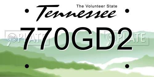 770GD2 Tennessee License Plate