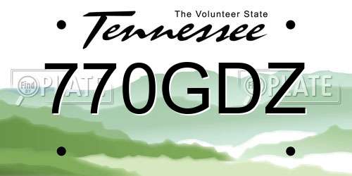 770GDZ Tennessee License Plate