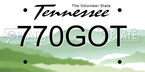 770GOT Tennessee License Plate