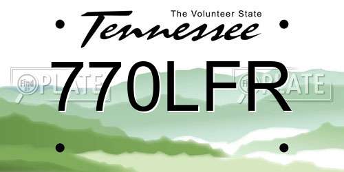 770LFR Tennessee License Plate