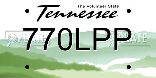 770LPP Tennessee License Plate
