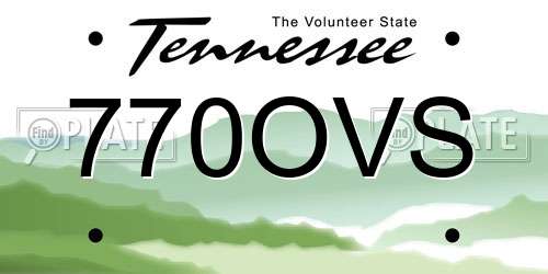 770OVS Tennessee License Plate