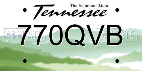 770QVB Tennessee License Plate