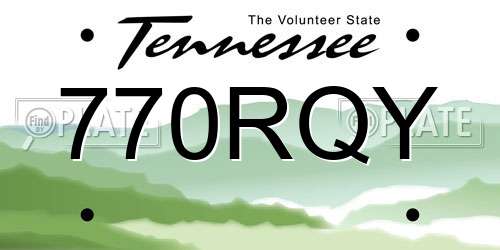 770RQY Tennessee License Plate