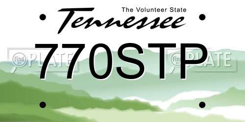 770STP Tennessee License Plate