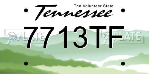 7713TF Tennessee License Plate