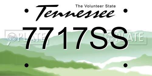 7717SS Tennessee License Plate