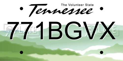 771BGVX Tennessee License Plate