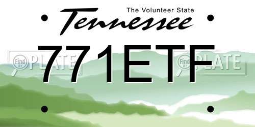 771ETF Tennessee License Plate