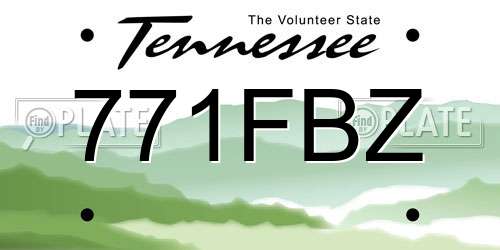 771FBZ Tennessee License Plate