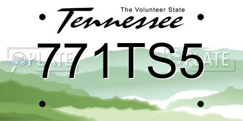 771TS5 Tennessee License Plate