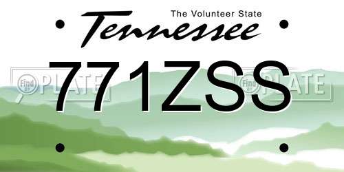 771ZSS Tennessee License Plate