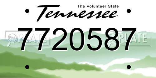 7720587 Tennessee License Plate